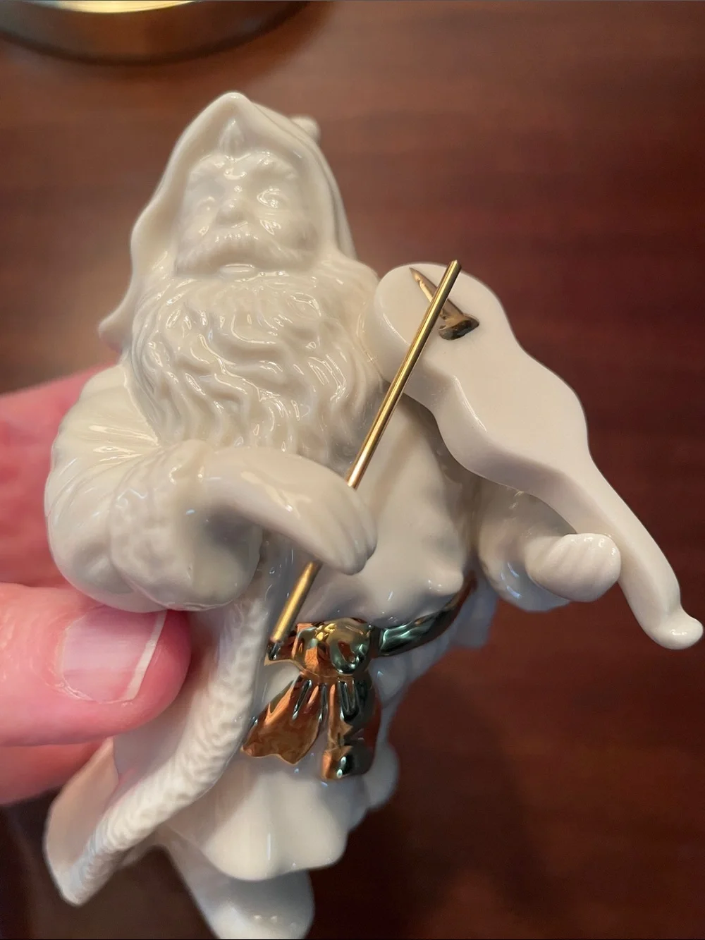 Lenox Glossy Cream Santa Figurine with Gold accents - Santa playing Violin | EUC